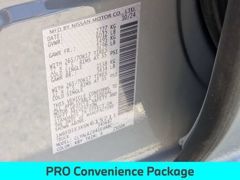 Used 2025 Nissan Frontier Pro-X w/ Pro Convenience Package RWD image 26