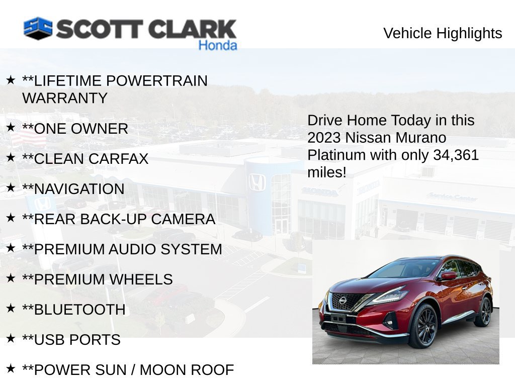 Used 2023 Nissan Murano Platinum w/ Cargo Package AWD/4WD image 12
