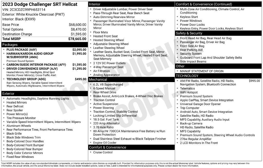 Used 2023 Dodge Challenger SRT Hellcat w/ Plus Package RWD image 11