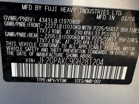 Used 2016 Subaru Crosstrek 2.0i Limited w/ Popular Package #2 image 10