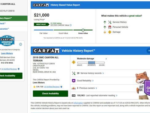 Used 2018 GMC Canyon All Terrain w/ Trailering Package image 2