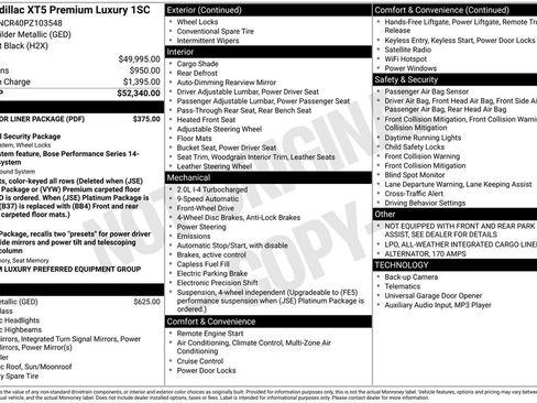 Used 2023 Cadillac XT5 Premium Luxury w/ LPO, Floor Liner Package image 12