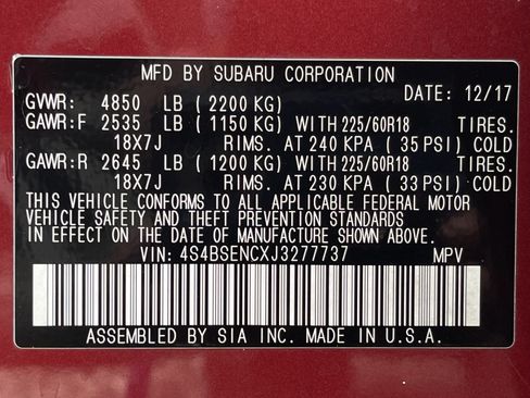 Used 2018 Subaru Outback 3.6R Limited AWD/4WD image 21