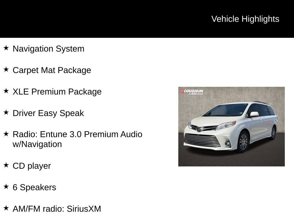 Used 2018 Toyota Sienna XLE Premium w/ Carpet Mat Package FWD image 2