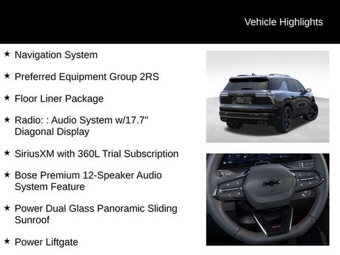 New 2026 Chevrolet Traverse RS w/ LPO, Floor Liner Package AWD/4WD image 3