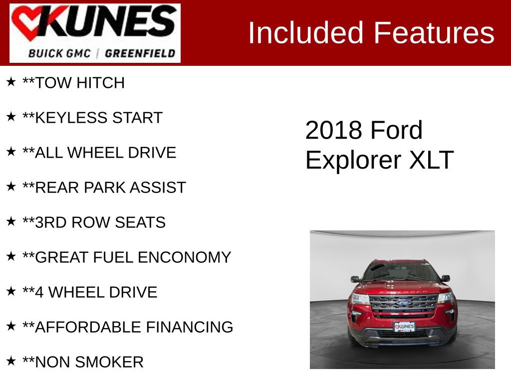 Used 2018 Ford Explorer XLT w/ Equipment Group 202A AWD/4WD image 3