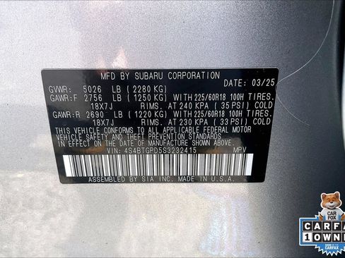 Certified 2025 Subaru Outback Touring XT w/ Popular Package #2 AWD/4WD image 33
