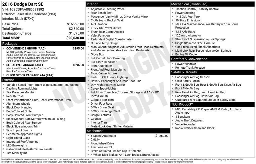 Used 2016 Dodge Dart SE w/ Convenience Group FWD image 33