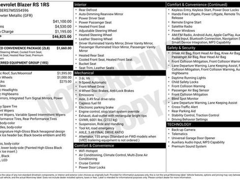 Used 2021 Chevrolet Blazer RS w/ Enhanced Convenience Package FWD image 4
