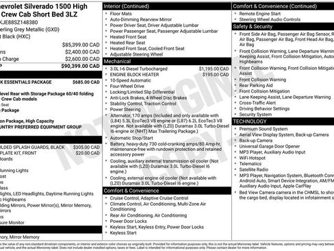 Used 2025 Chevrolet Silverado 1500 High Country w/ LPO, Dark Essentials Package AWD/4WD image 2