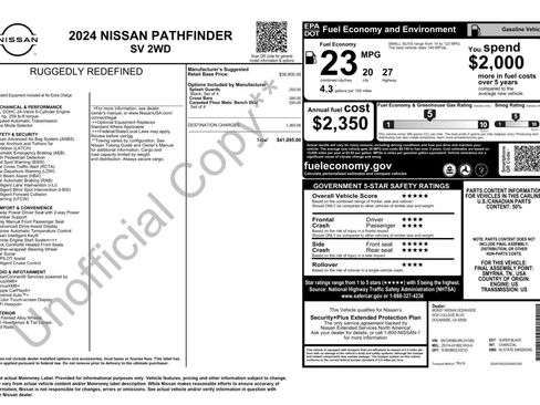 Used 2024 Nissan Pathfinder SV FWD image 49