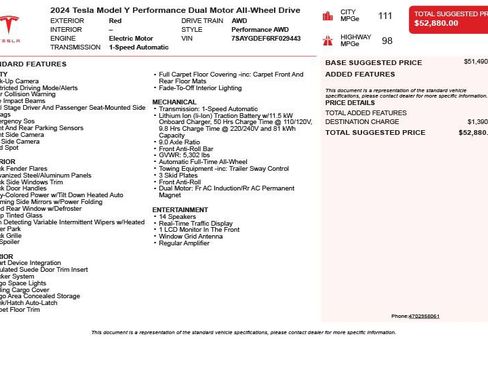Used 2024 Tesla Model Y Performance AWD/4WD image 3