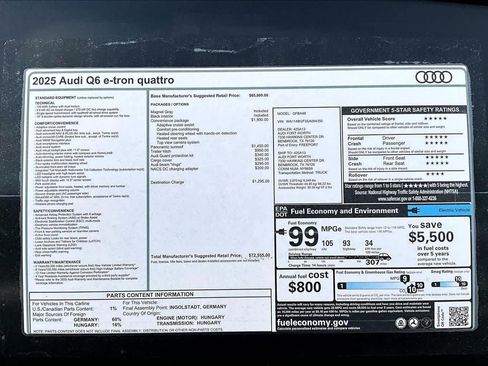 New 2025 Audi Q6 e-tron Premium image 16