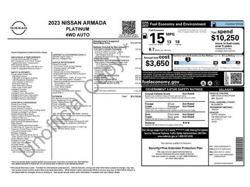 Certified 2023 Nissan Armada Platinum w/ Captain's Chairs Package AWD/4WD image 6