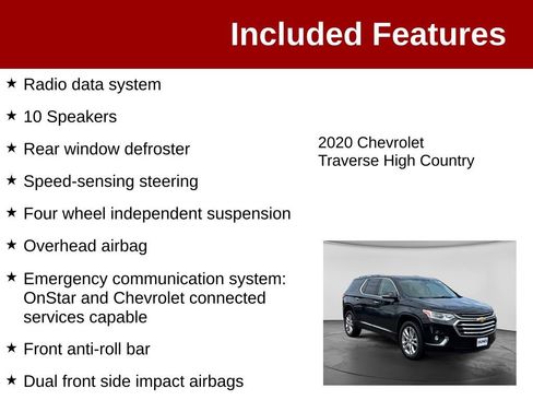 Used 2020 Chevrolet Traverse High Country AWD/4WD image 4