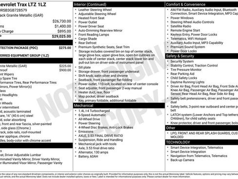 Used 2016 Chevrolet Trax LTZ w/ LPO, Protection Package AWD/4WD image 7