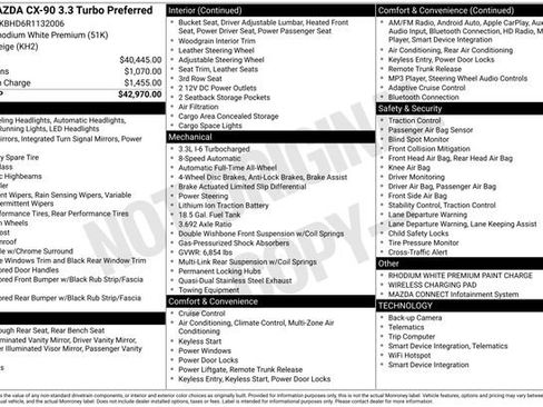 Used 2024 MAZDA CX-90 3.3 Turbo w/ Preferred Package image 45