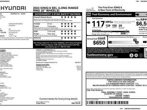 Used 2024 Hyundai Ioniq 6 SEL image 54