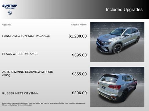 Used 2023 Volkswagen Taos SE w/ Panoramic Sunroof Package FWD image 2