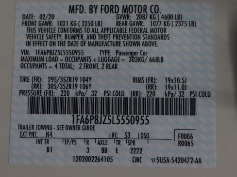 Used 2020 Ford Mustang Shelby GT350 w/ Technology Package RWD image 67