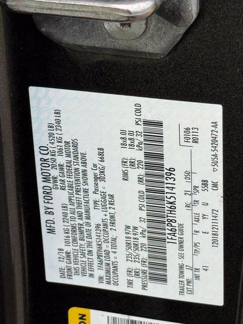 Used 2019 Ford Mustang Premium w/ Ford Safe & Smart Package RWD image 29
