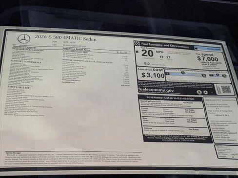 New 2026 Mercedes-Benz S 580 4MATIC Sedan image 19