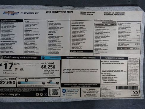 Used 2019 Chevrolet Corvette Z06 w/ Z07 Performance Package image 84