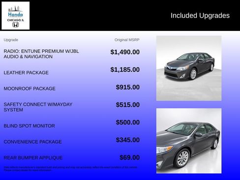 Used 2014 Toyota Camry XLE w/ Leather Package FWD image 10