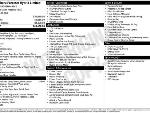 Certified 2025 Subaru Forester Limited AWD/4WD image 8