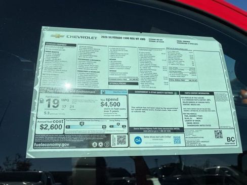 New 2026 Chevrolet Silverado 1500 W/T w/ WT Value Package image 32