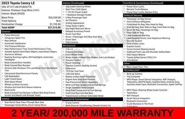 Used 2023 Toyota Camry LE FWD image 23