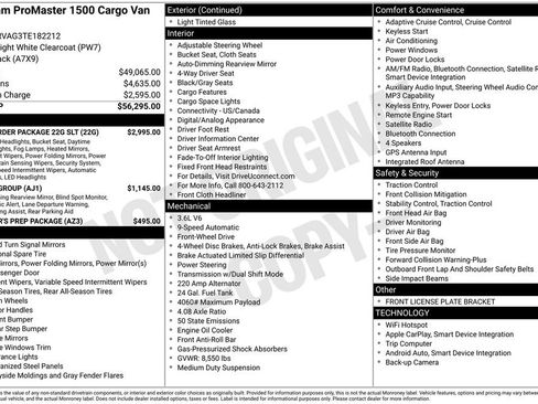 New 2026 RAM ProMaster 1500 w/ Quick Order Package 22G SLT FWD image 29