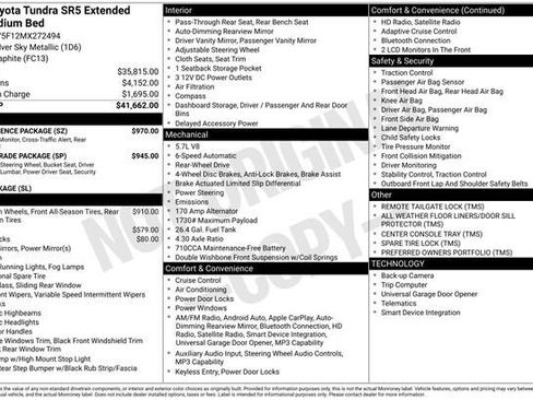 Certified 2021 Toyota Tundra SR5 w/ Convenience Package RWD image 32