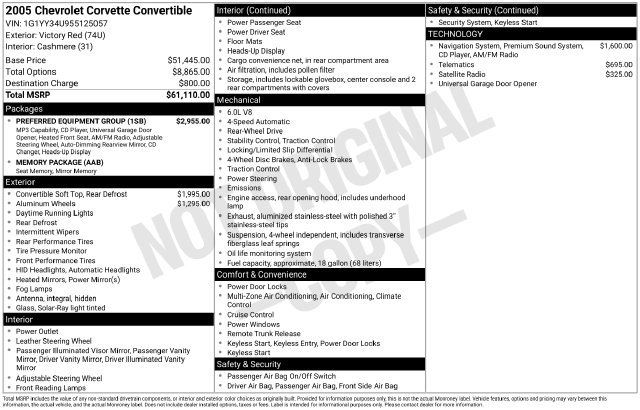 Used 2005 Chevrolet Corvette Convertible w/ Preferred Equipment Group RWD image 41