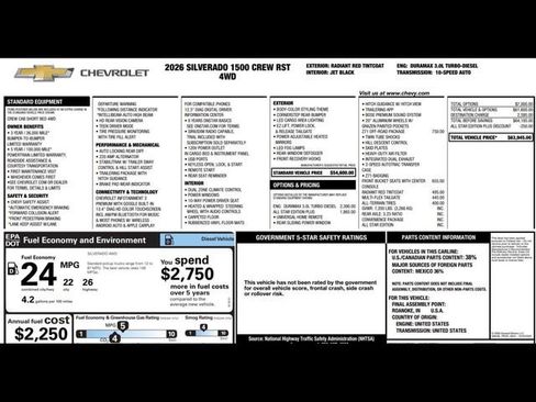 New 2026 Chevrolet Silverado 1500 RST w/ All Star Edition Plus image 3