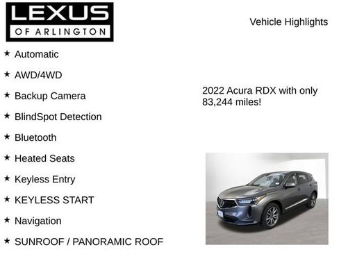 Used 2022 Acura RDX AWD w/ Technology Package image 7