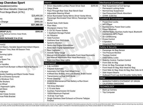 Used 2016 Jeep Cherokee Sport w/ Safety Group image 2