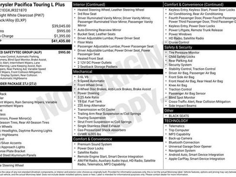 Used 2018 Chrysler Pacifica Touring-L Plus w/ Advanced Safetytec Group image 14