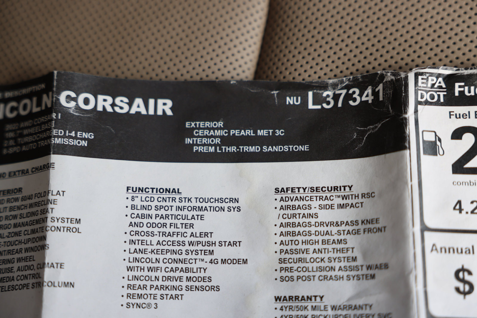 Used 2022 Lincoln Corsair AWD w/ Premium Package image 33