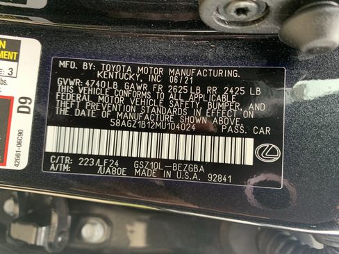 Certified 2021 Lexus ES 350 F Sport w/ Accessory Package 2 image 36