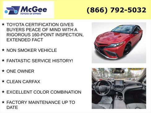 Certified 2024 Toyota Camry XSE w/ Navigation Package AWD/4WD image 8