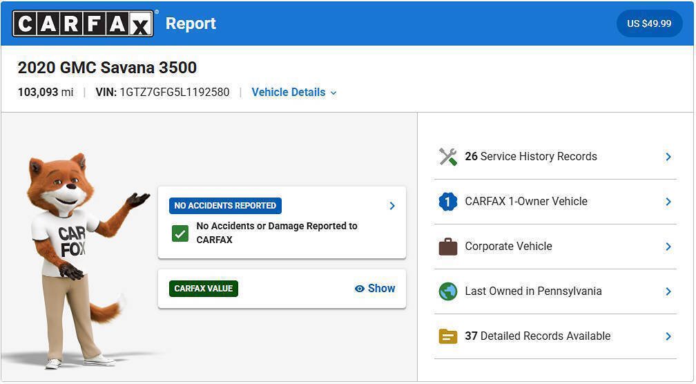 Used 2020 GMC Savana 3500 w/ Driver Convenience Package RWD image 23