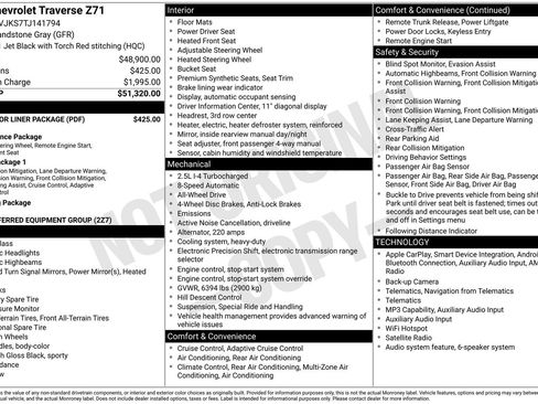 Used 2026 Chevrolet Traverse Z71 w/ LPO, Floor Liner Package image 13