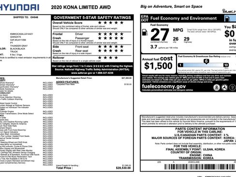 Used 2020 Hyundai Kona Limited AWD/4WD image 4