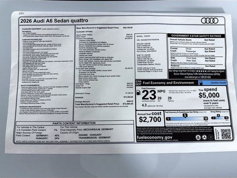 New 2026 Audi A6 Premium Plus AWD/4WD image 9