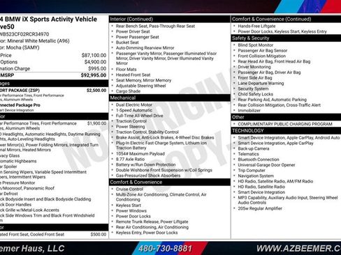Used 2024 BMW iX xDrive50 w/ Sport Package AWD/4WD image 3