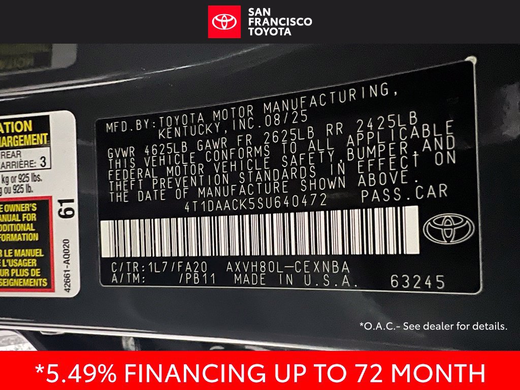 Certified 2025 Toyota Camry LE FWD image 38