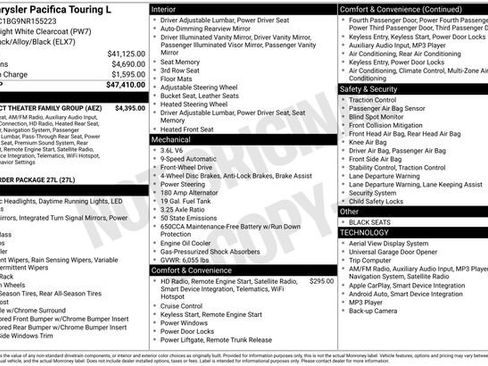 Used 2022 Chrysler Pacifica Touring-L w/ Uconnect Theater Family Group image 47