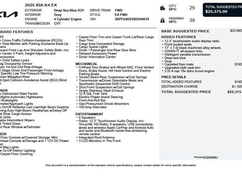 Used 2025 Kia K4 EX FWD image 3