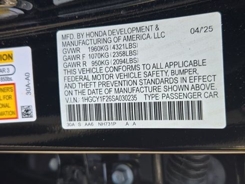 Certified 2025 Honda Accord LX image 24